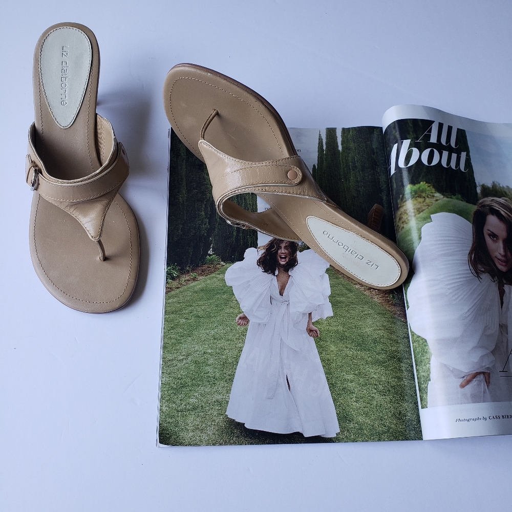 Liz Claibrone Toe Post Slingback Sandals